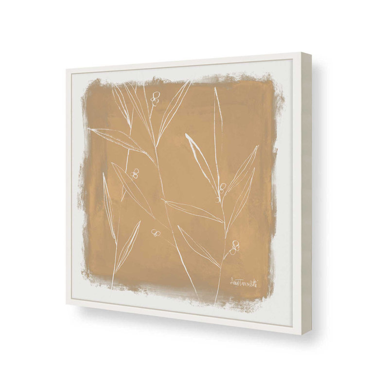 «Leaf Lines I» par Anne Tavoletti, reproduction d'art, H 12 po x l 12 po, Blanc