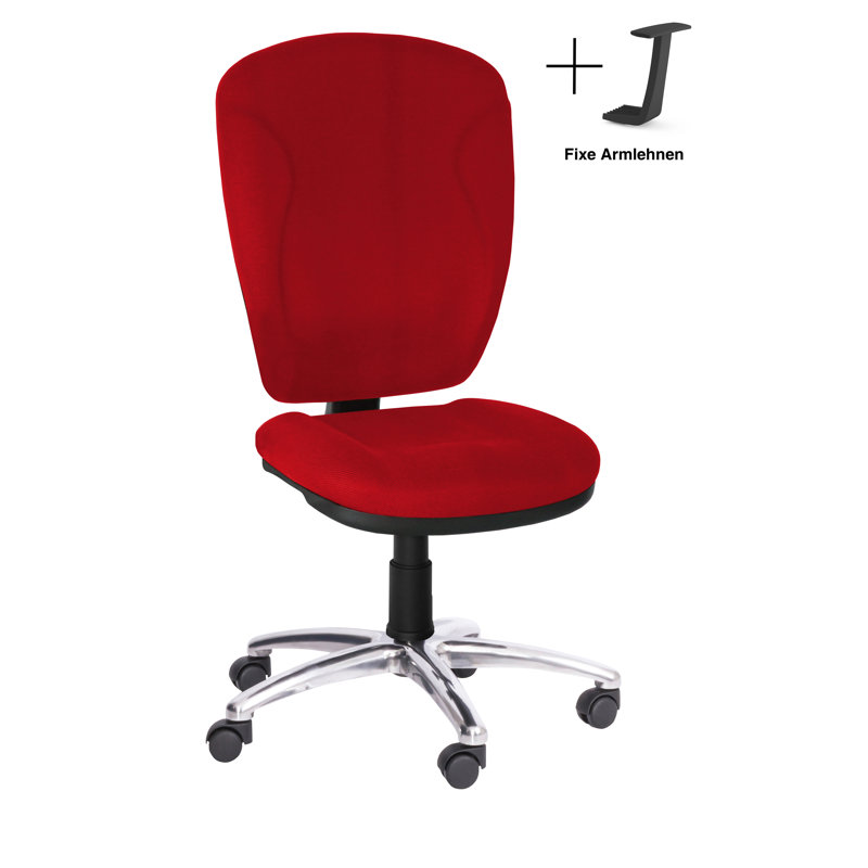 Office Chair, No armrests, Red