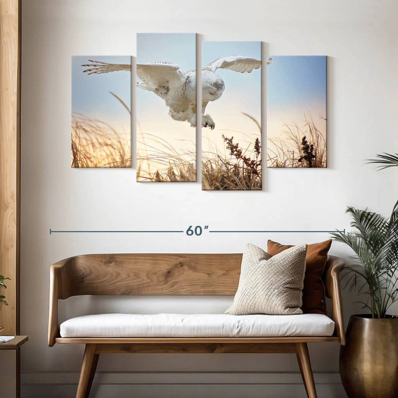 Brampt Flying Snowy Owl, 32" H x 52" W