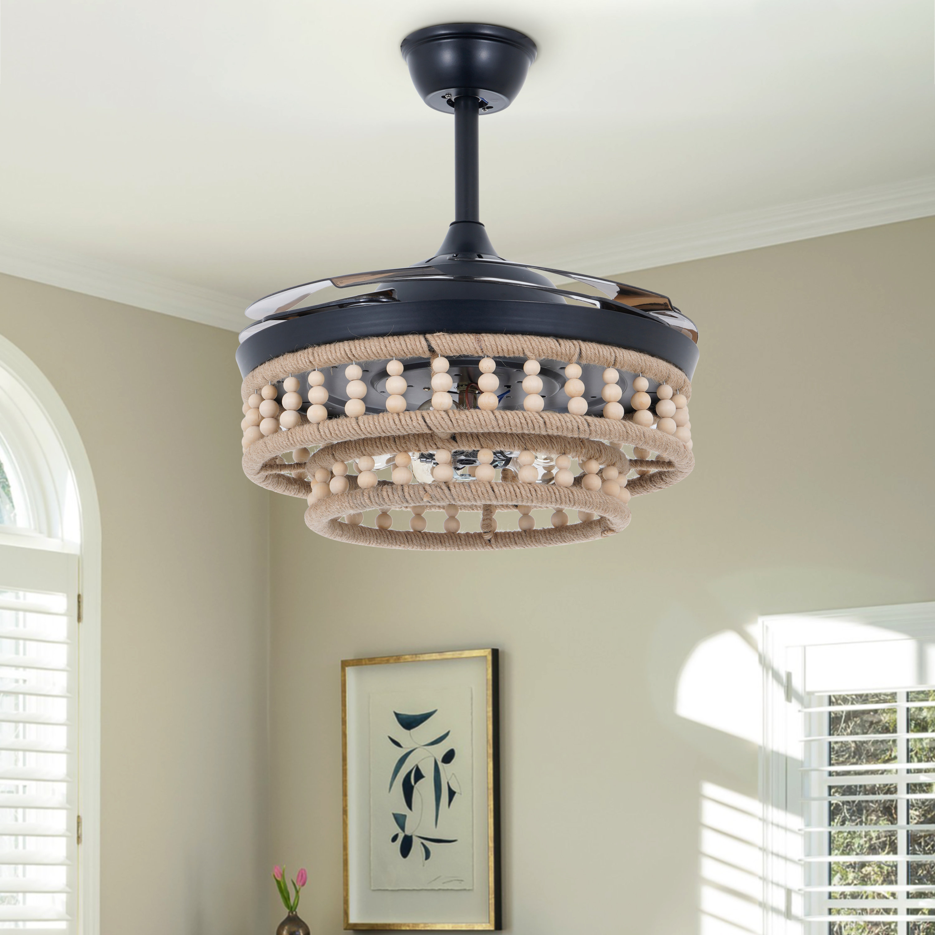 Bungalow Rose Jarvon 42'' Boho Style Ceiling Fan with Remote Control ...