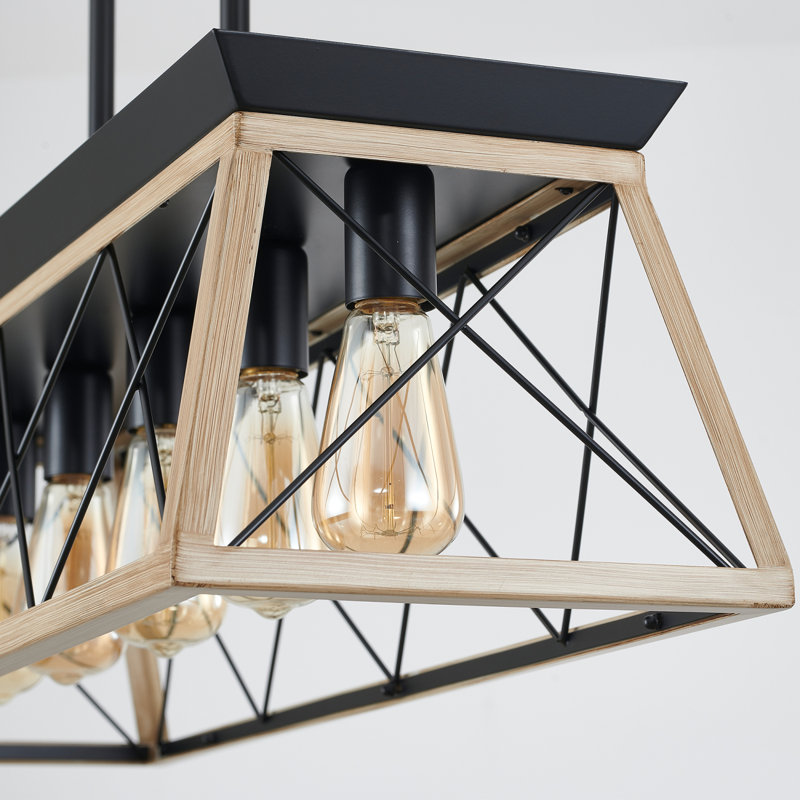Lustre suspendu 5 lumières pour îlot de cuisine, Natural