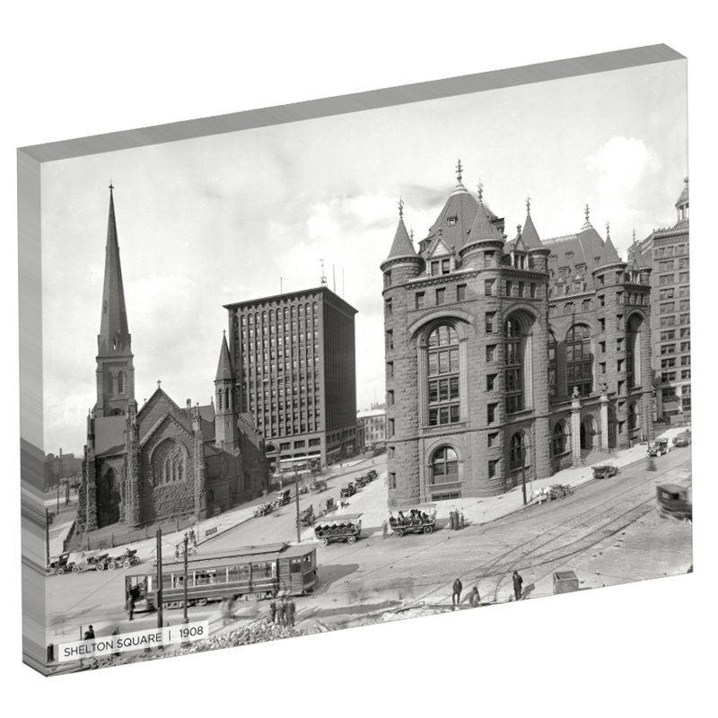 Shelton Square, Historic Buffalo - reproduction de photo sur toile tendue, H 30 po x l 40 po x 1,5 po