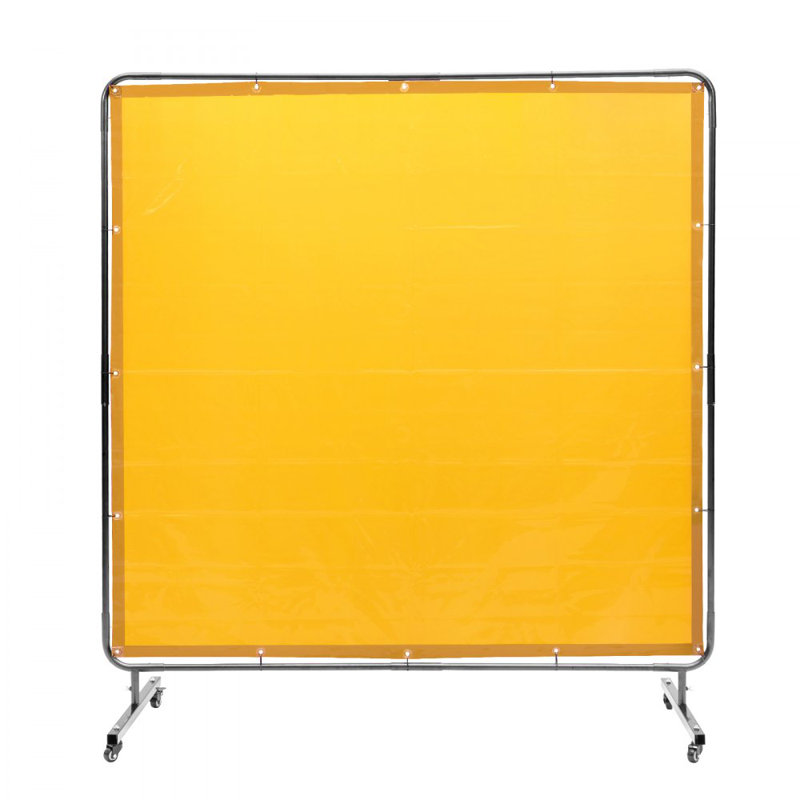 Écran de soudage avec cadre, écran de rideau de soudage, écran de protection en vinyle ignifuge sur 4 roues pivotantes (2 verrouillables), mobile et professionnel pour atelier / industriel