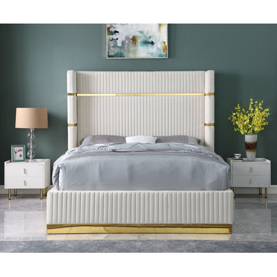 Lit plateforme tapissier Aspen
