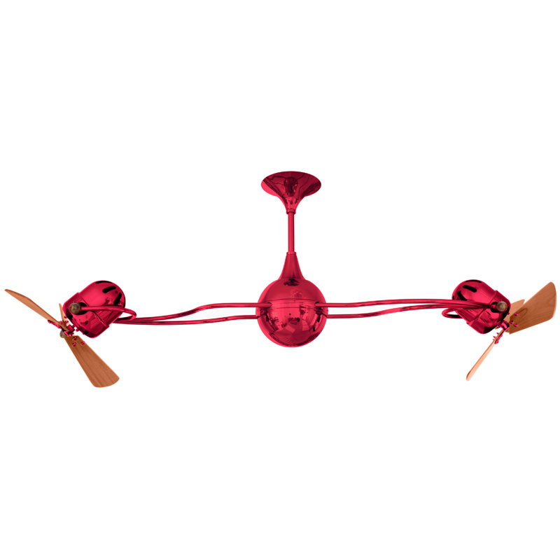 62" Italo Ventania 3 Blade Ceiling Fan, Red