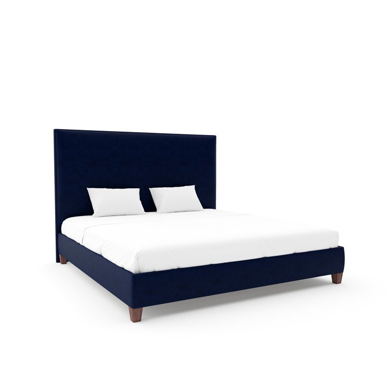 Lit Lindley avec rails de 9 po, Lit simple, Blanc, Velours performance printanier Posh Life