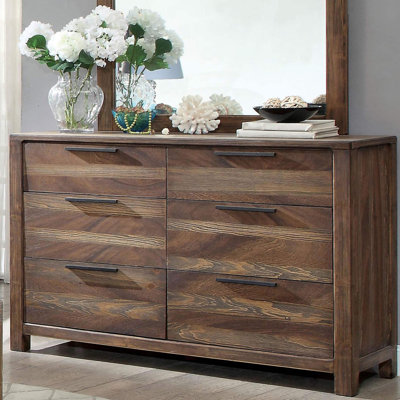 Mobilier de chambre à coucher contemporain contemporain de style rustique avec tiroirs supérieurs doublés de feutre pour commode 1 pièce