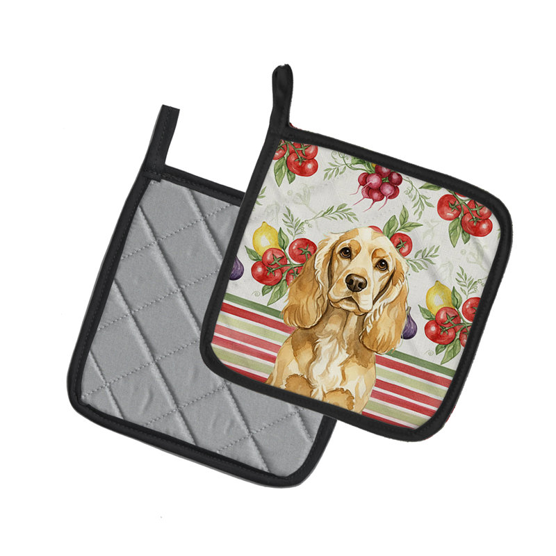 Paire de supports à casseroles Buff Cocker Spaniel, Jaune