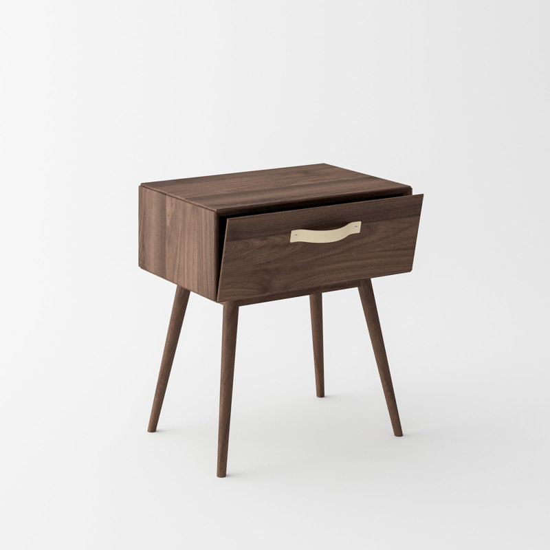 Table de chevet 1 tiroir Guthry Mid Century - Noyer noir américain