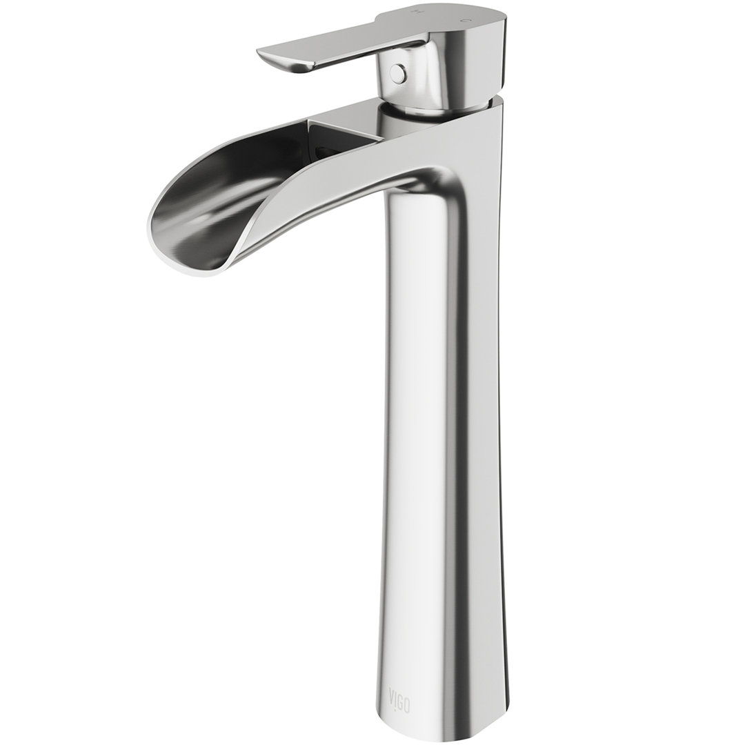 Niko 11" H Single Handle Vessel Sink Bathroom Faucet  with Pop-up Drain VIGO Finish: Brushed Nickel, Optional Accessories: Without Pop-Up Drain