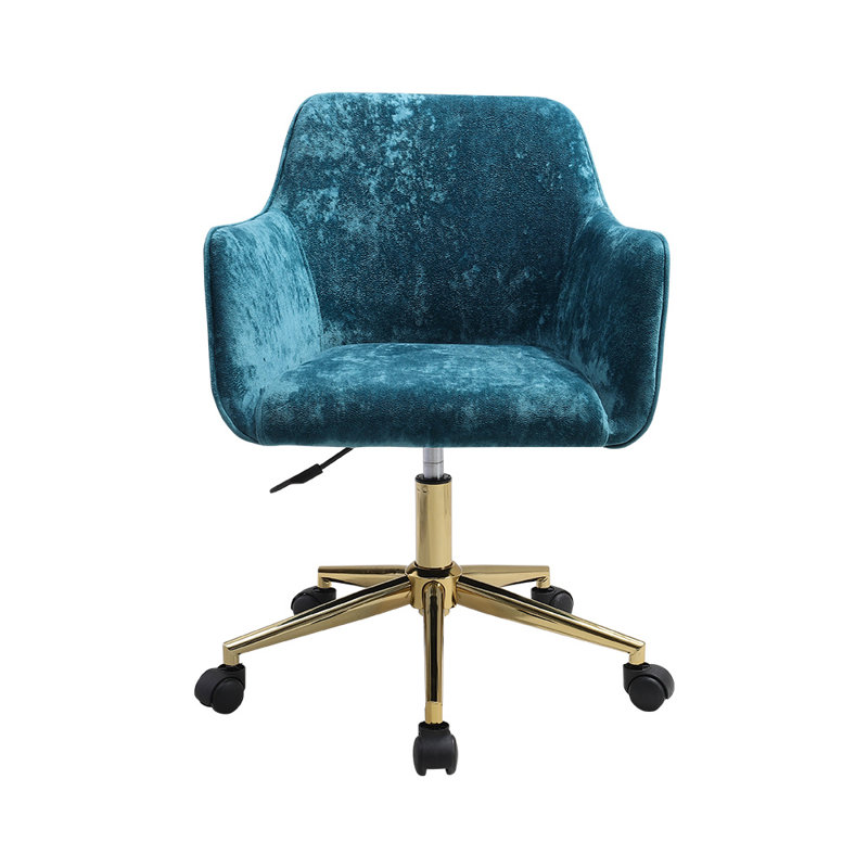 Agrim Velvet Office Chair, Mint Green