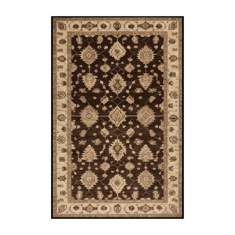 Tapis brun lavable à la machine, Rectangle 3 pi x 5 pi