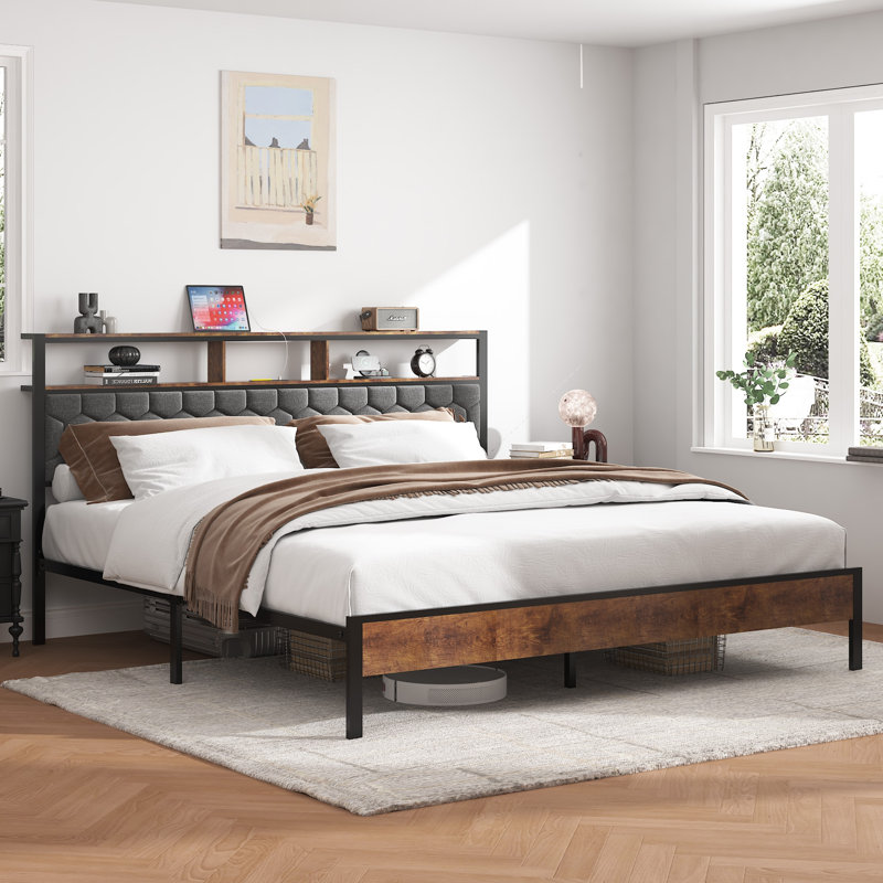 Base de lit plateforme en bois, Très grand