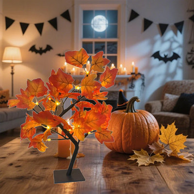 Éclairage d'Halloween avec lumières à érable et lumières d'arbre à DEL