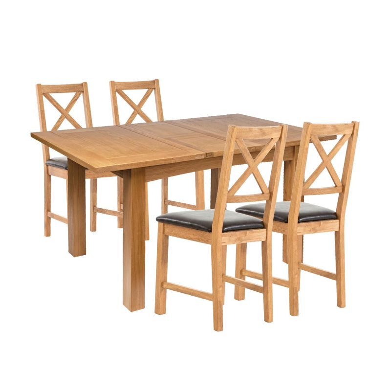4 - Person Extendable Solid Oak Dining Set