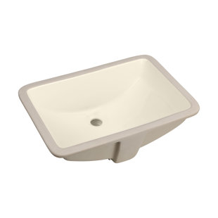 Lavabo de salle de bain rectangulaire encastré en céramique avec trop-plein Rhyth Series