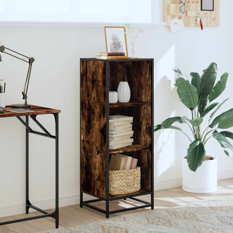 Borough Wharf Bookcase Engineered Wood, Smoked Oak, 107.5cm H x 40cm W x 35cm D