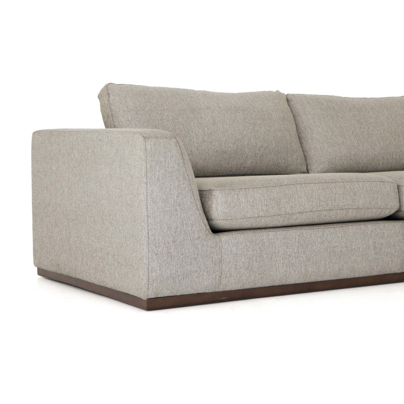 Berger Upholstered L-Shaped Sectional Symmetrical, Aldred Silver-Aged Sienna