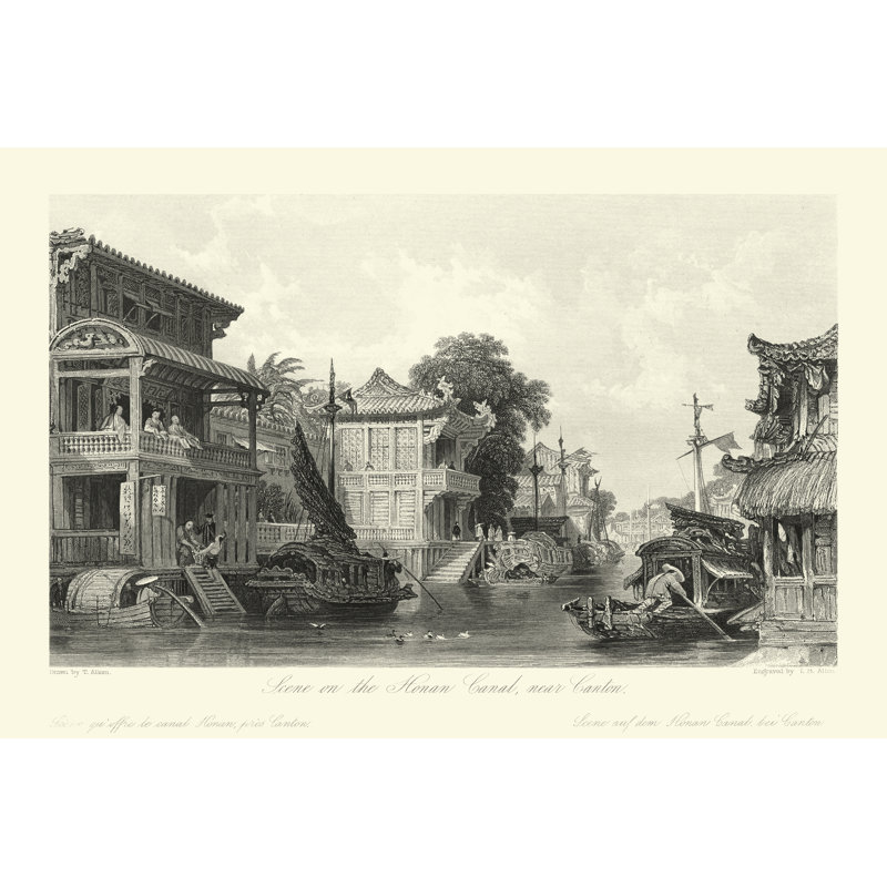 Scenes In China I by T. Allom - Wrapped Canvas Painting, 30cm H x 46cm W x 3.8cm D