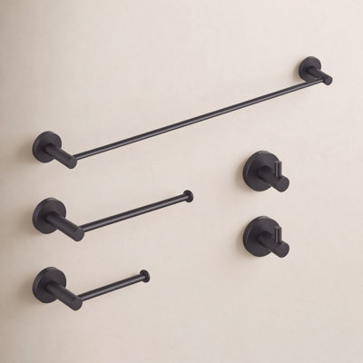 Circular 5-Piece Bathroom Hardware Set