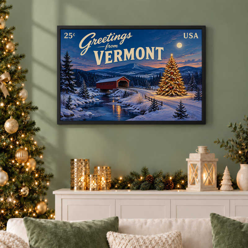 Art mural sur toile Vermont, H 12 po x l 18 po