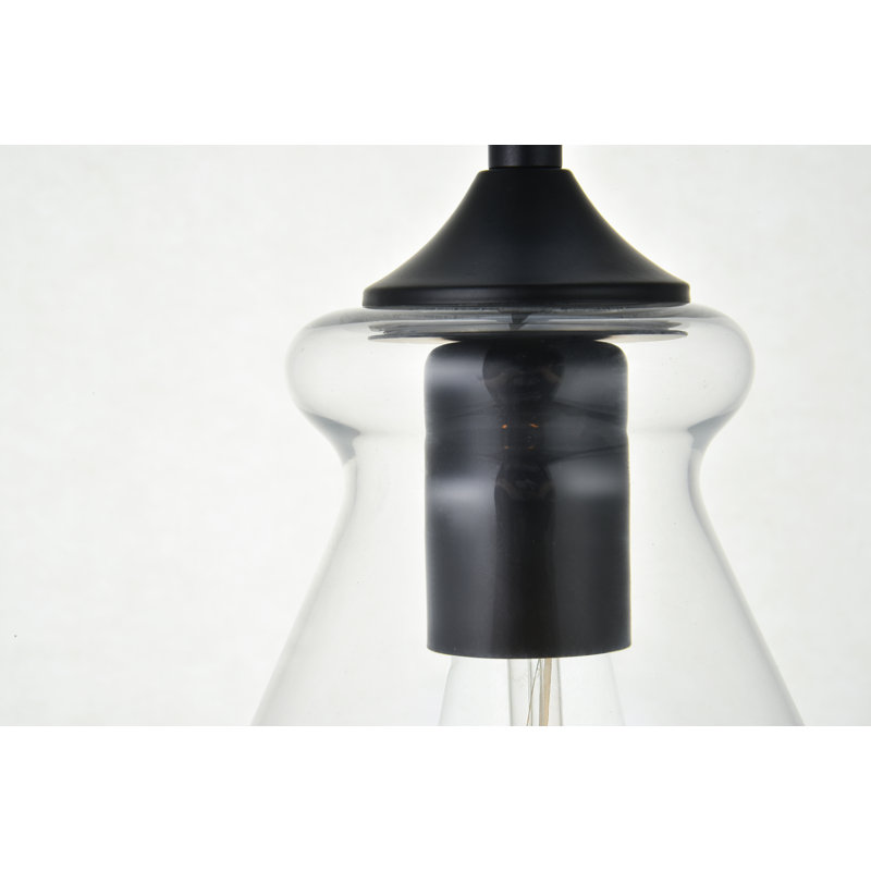 Luminaire suspendu en forme de cloche à 1 lumière Binson, Noir