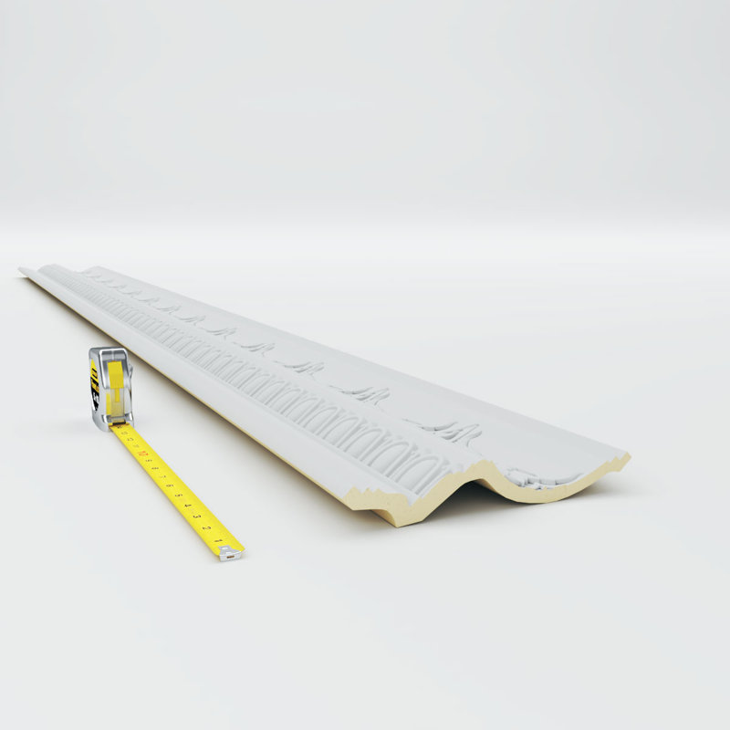 Primed White Polyurethane Egg and Dart Crown Moulding Sample