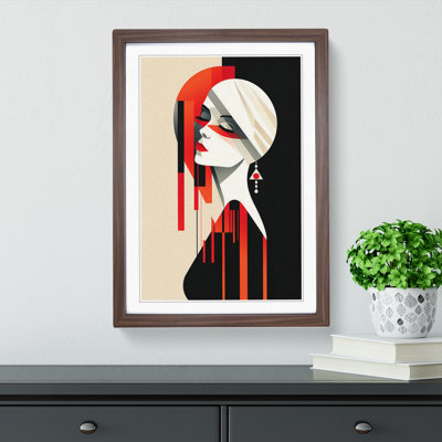 Minimalist Art Deco No.3 - Single Picture Frame Print on Wood