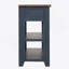 48'' Solid Pine Wood Top Console Table, Modern Entryway Sofa Side Table With 3 Storage Drawers And 2 Shelves. Easy To Assemble (Navy Blue + Brown Top