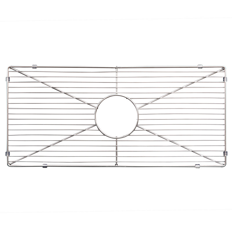Fireclay Palermo Front Reversible 36" L x 18" W Double Basin Farmhouse/Apron Kitchen Sink with Sink Grid