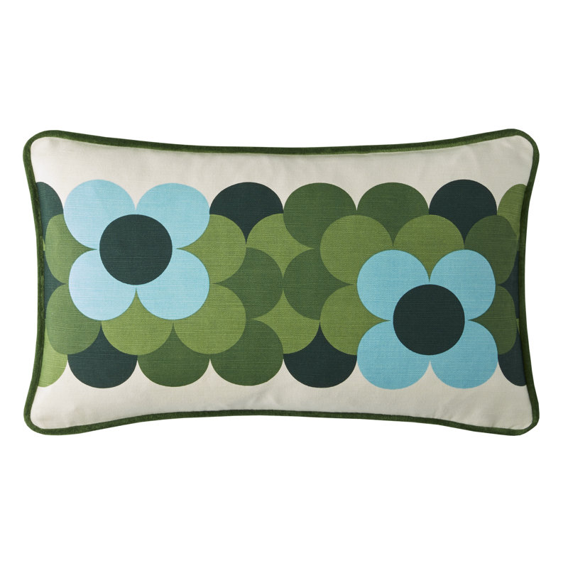 Retro Flower Stripe  Cushion, Riviera