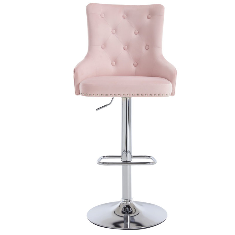 Tabouret de bar réglable en hauteur Markfrancis, Rose