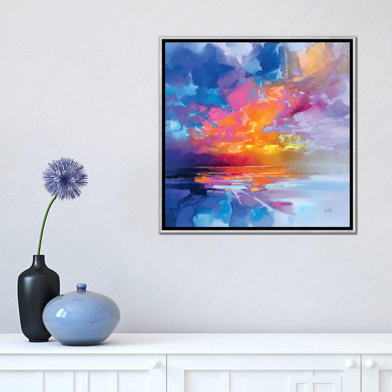 «Skye Sunset Fragments» par Scott Naismith - reproduction d'art, Aucun mat, Toile avec cadre argenté