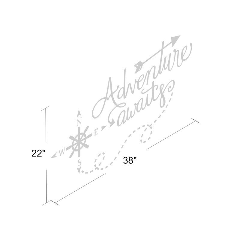Adhésif décoratif boussole d'aventure et d'aventure, Gris argenté