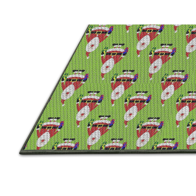 Tapis décoratif vert Bonda, Rectangle 2 pi x 5 pi