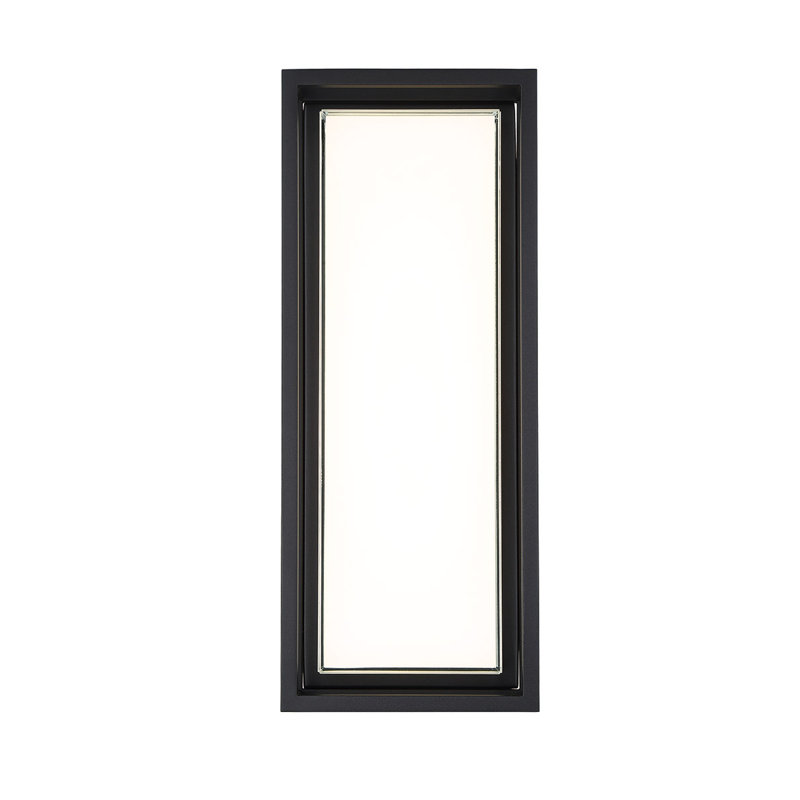 Framed Outdoor Flush Mount, 8" H x 20" W x 4" D, Black