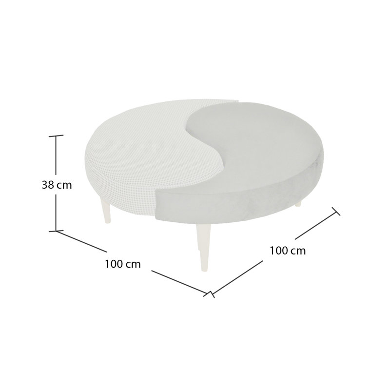 Pastel 100cm Wide Round YinYang Cocktail Ottoman