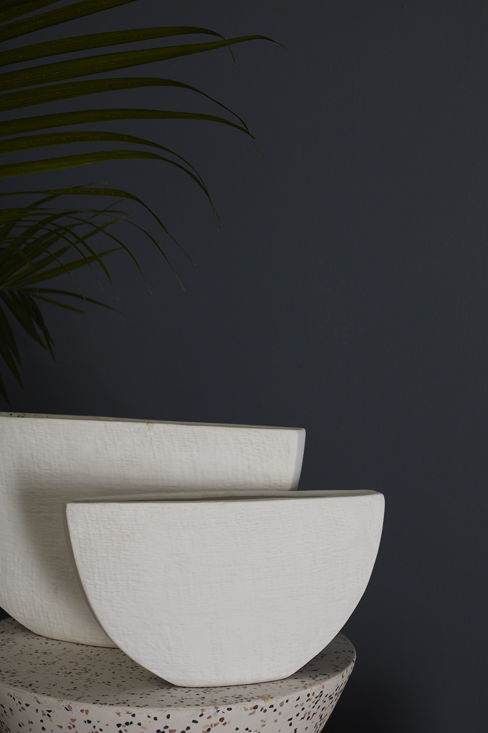 Ceramic Pot Planter, White, 5.75" H x 10.5" W x 2.5" D
