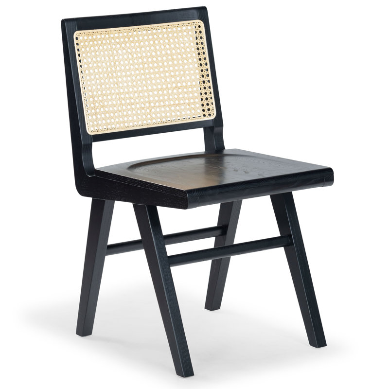 Arieana 20.1'' H Ash Side Chair, Black