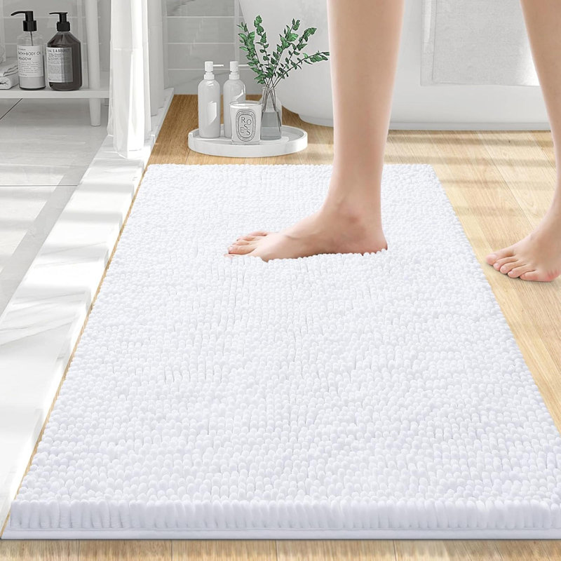 Raazia Non-Slip Bath Rug, White