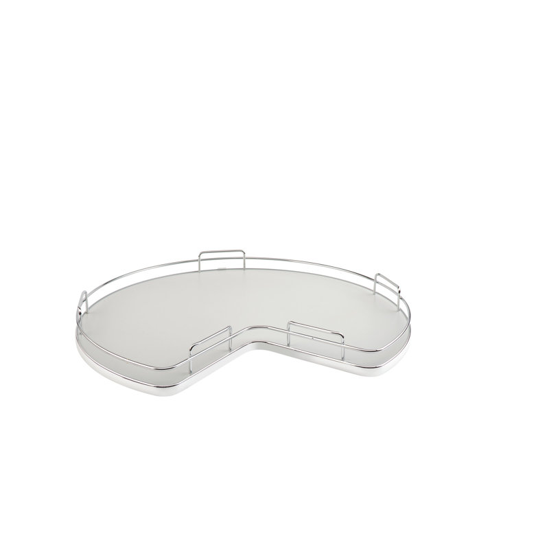 Rev-A-Shelf Solid Surface Kidney Lazy Susan for Corner Base Cabinet with Swivel Bearing, Gray