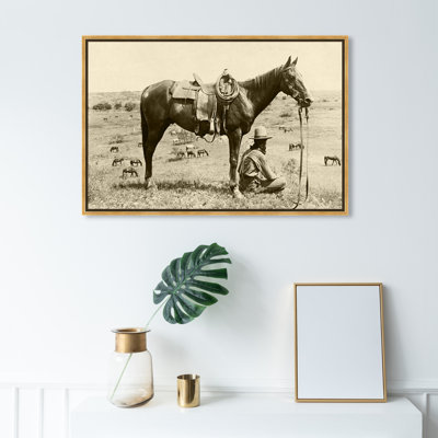 " Animals Cowboy IV, Cabin / Lodge Brown " by Oliver Gal