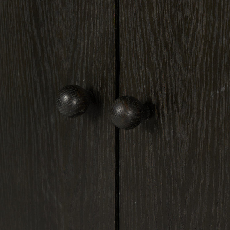 Renaud 3-Door Cabinet-Dark Toasted Oak, Black