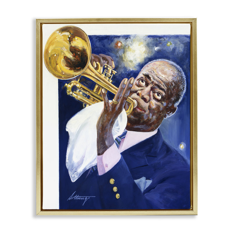 Cadre flottant Louis Louis Portrait, design par Wind River Studios, H 21 po x l 17 po, Cadre flottant métallique doré