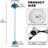Modern 11.8" Blue Flowerpot Arc Floor Lamp with Double Metal Shade, Marble Base, Plug-In Standing Reading Lamp for Living Room, Bedroom, Office, Mid-Century Modern Nordic Home Decor