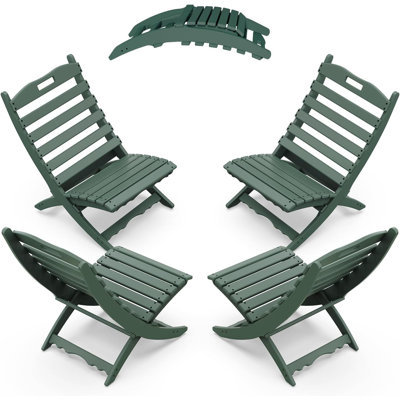 4 Pcs Outdoor Folding Adirondack Chairs (Set Of 4)