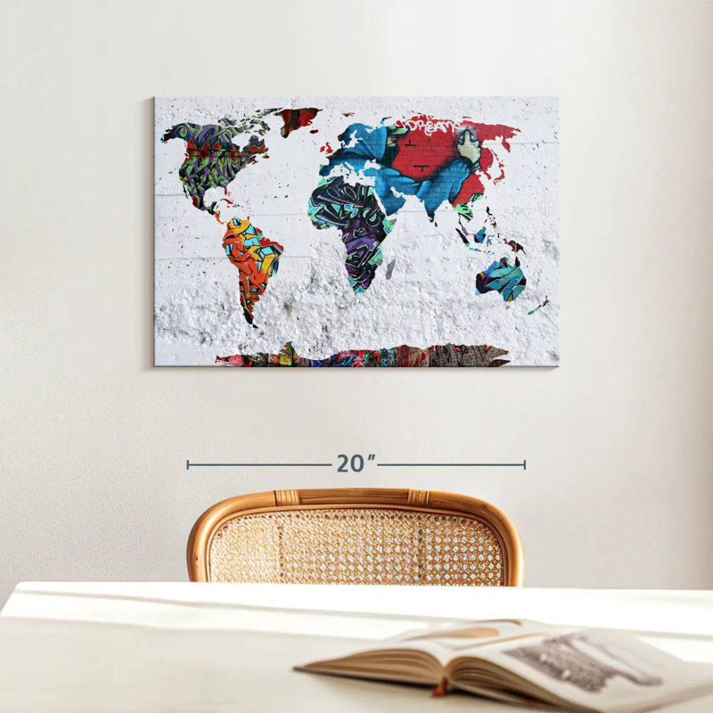 Aliaz Map Graffiti, 16" H x 24" W