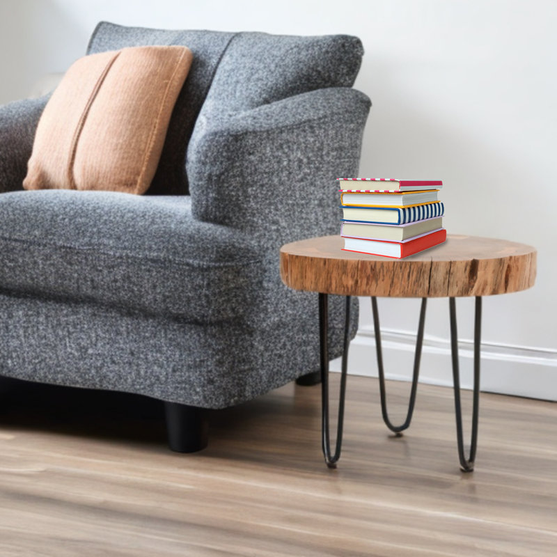 Aala Finished Solid Wood Accent Stool