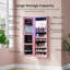 Armoire à bijoux murale à miroir avec lumières à DEL, rangement pour maquillage et organisateur-451180916