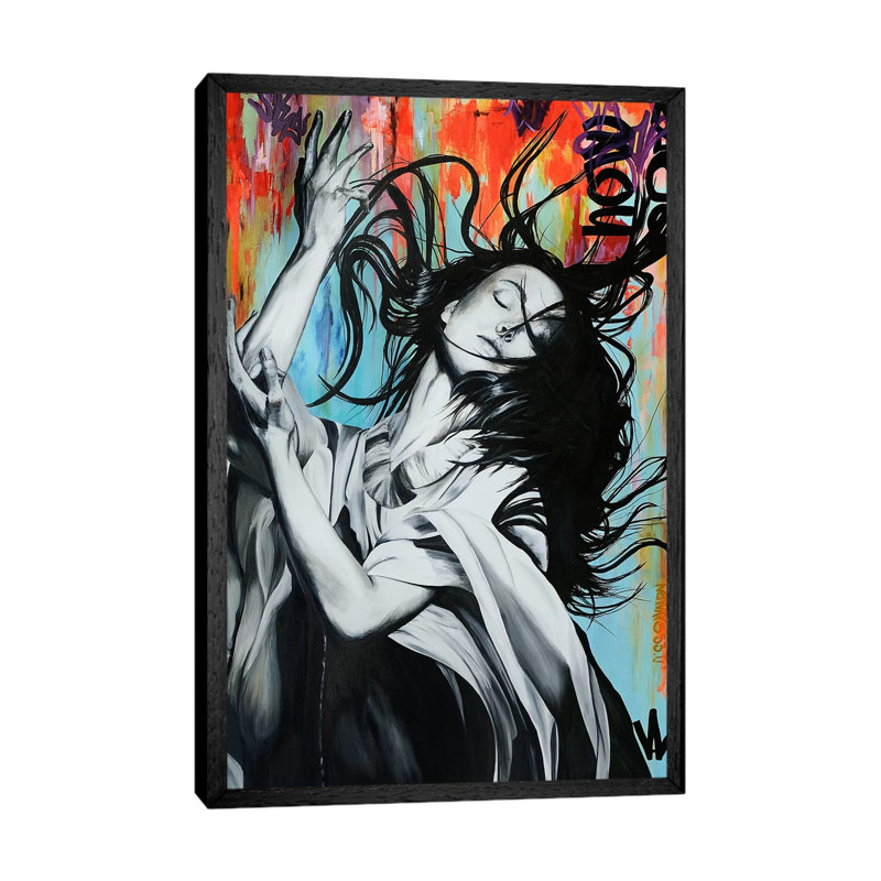Sound Effect by Val Escoubet - Painting on Canvas, 101.6cm H x 66.04cm W x 3.81cm D, Black Framed